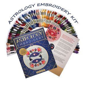 New! Astrology Embroidery Kit with Patterns and 54 DMC Embroidery Floss Colors!